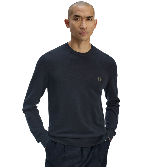 Pique Stitch Jumper - Navy