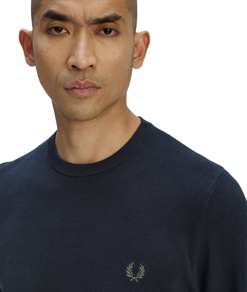 Pique Stitch Jumper - Navy