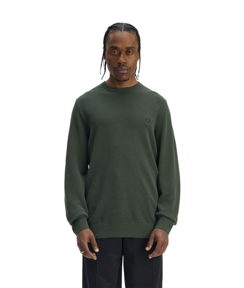 Pique Stitch Jumper - Court Green