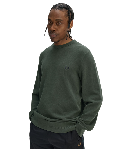 Pique Stitch Jumper - Court Green