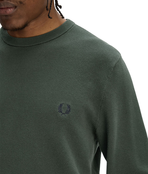 Pique Stitch Jumper - Court Green