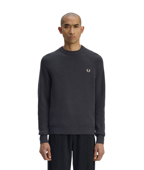 Lambswool Raglan Jumper - Anchor Grey