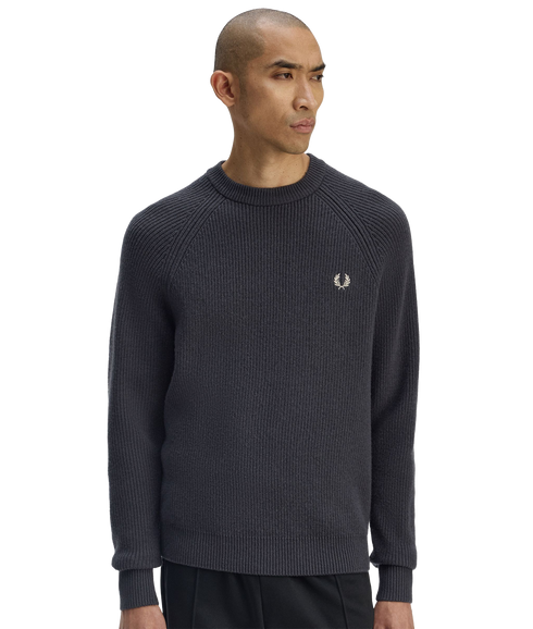 Lambswool Raglan Jumper - Anchor Grey
