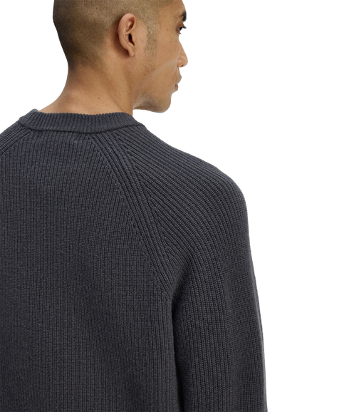 Lambswool Raglan Jumper - Anchor Grey