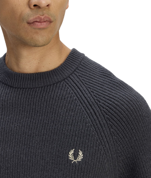 Lambswool Raglan Jumper - Anchor Grey