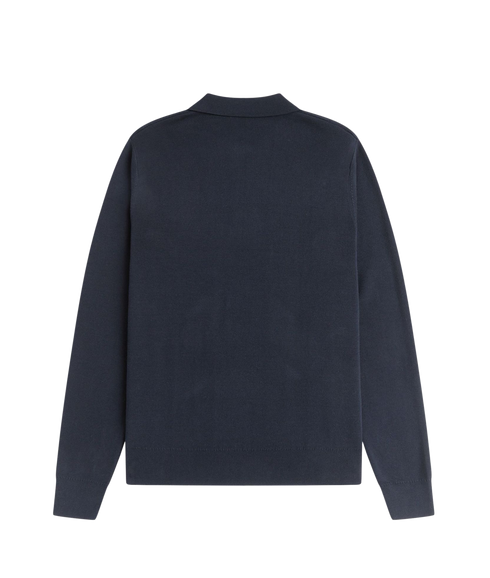 Tonal Stripe Knitted Shirt - Navy