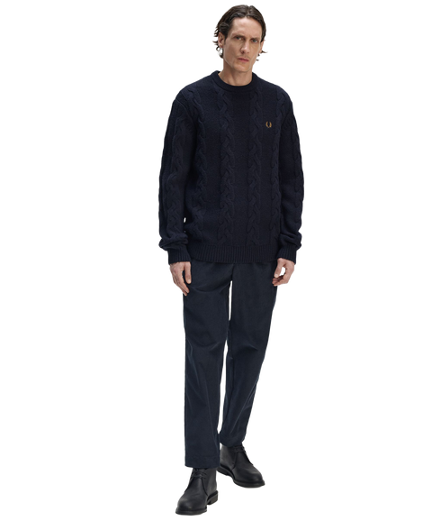 Chunky Cable Knit Jumper - Navy