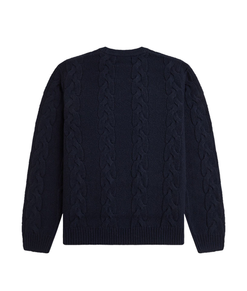 Chunky Cable Knit Jumper - Navy