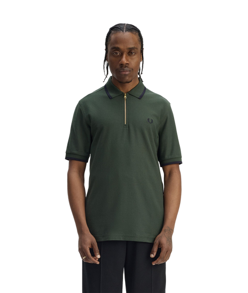 Crepe Pique Polo Shirt - Court Green