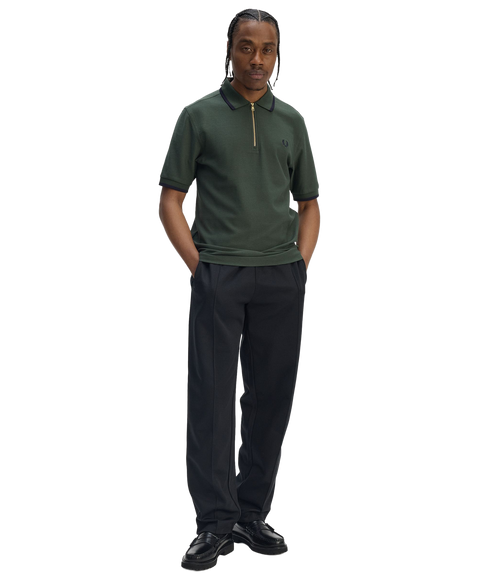 Crepe Pique Polo Shirt - Court Green