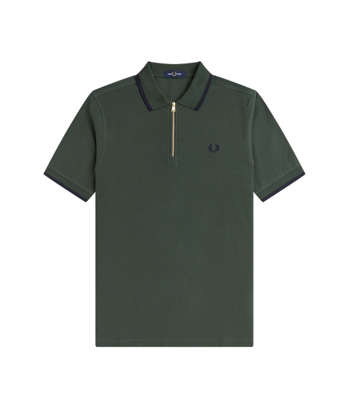 Crepe Pique Polo Shirt - Court Green