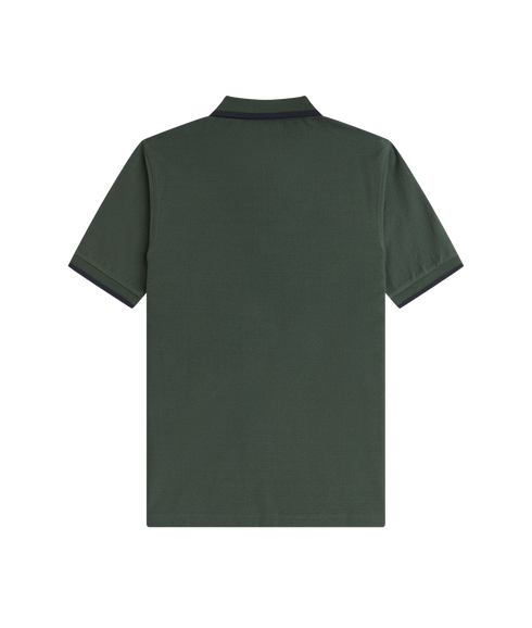 Crepe Pique Polo Shirt - Court Green