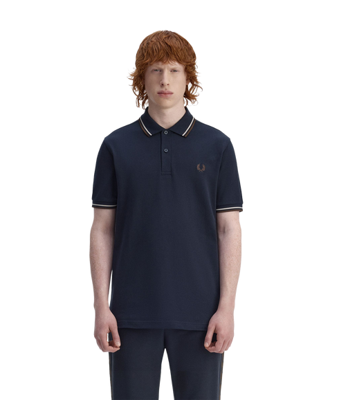 Twin Tipped Fred Perry Shirt - Navy/Woat/Bntob
