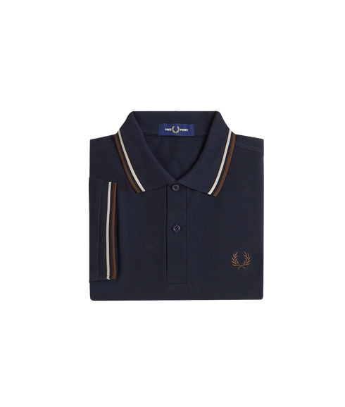 Twin Tipped Fred Perry Shirt - Navy/Woat/Bntob
