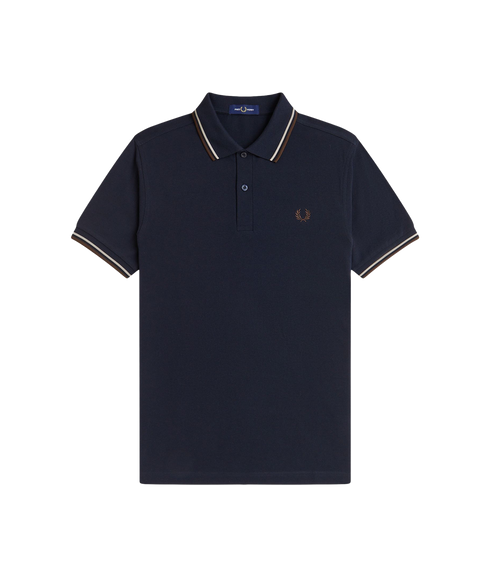 Twin Tipped Fred Perry Shirt - Navy/Woat/Bntob