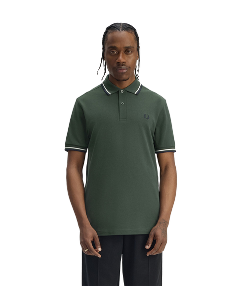 Twin Tipped Fred Perry Shirt - Crtgrn/Snwt/Nvy