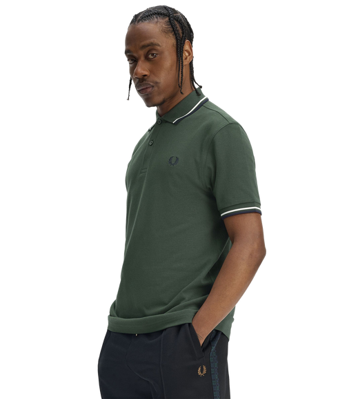 Twin Tipped Fred Perry Shirt - Crtgrn/Snwt/Nvy
