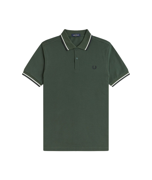 Twin Tipped Fred Perry Shirt - Crtgrn/Snwt/Nvy