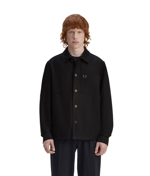 Brushed Twill Overshirt - Black