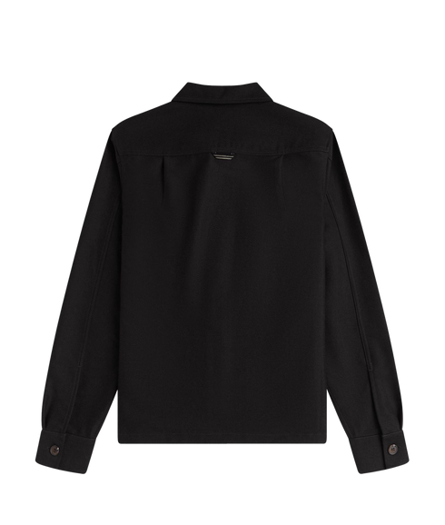 Brushed Twill Overshirt - Black