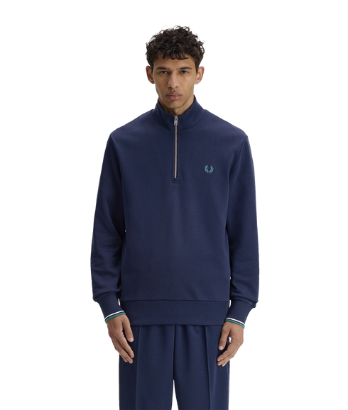 Half Zip Sweatshirt - Tnsbl/Snwht/Dpmt