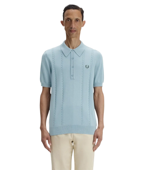 Cable Knitted Shirt - Stockport Blue