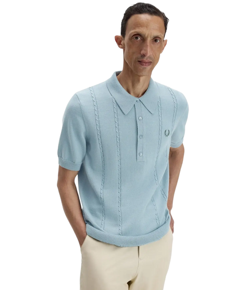 Cable Knitted Shirt - Stockport Blue