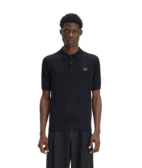Cotton Knitted Shirt - Black