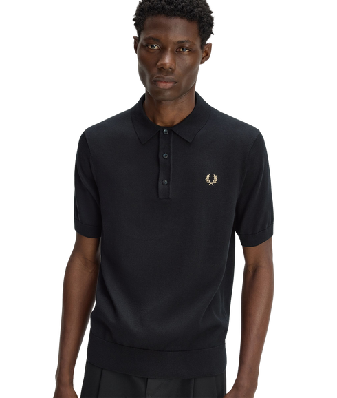 Cotton Knitted Shirt - Black
