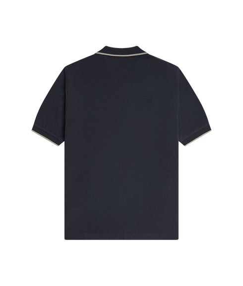 Crepe Pique Polo Shirt - Navy