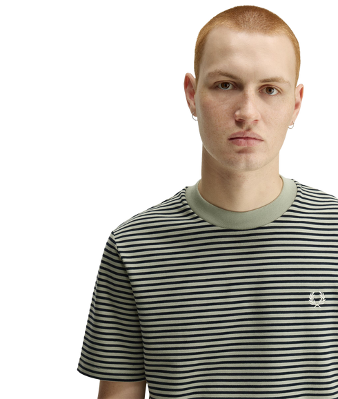 Fine Stripe Heavyweight Tshirt - Seagrass