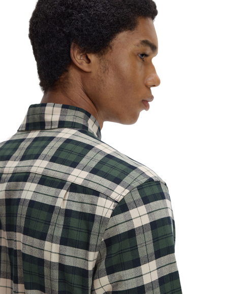 Brushed Twill Tartan Shirt - Court Green