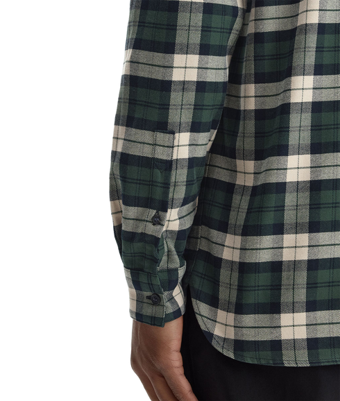 Brushed Twill Tartan Shirt - Court Green