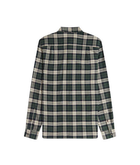 Brushed Twill Tartan Shirt - Court Green