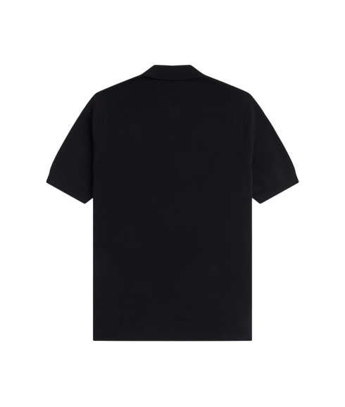 Panel Detail Knitted Shirt - Black