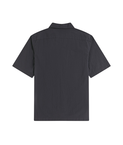 Seersucker Revere Collar Shirt - Anchor Grey