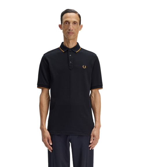 Collar Stand Polo Shirt - Black