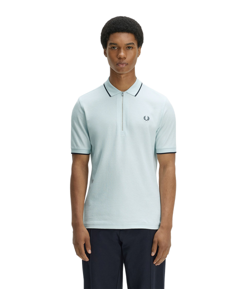 Crepe Pique Polo Shirt - Light Ice