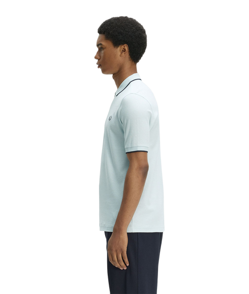 Crepe Pique Polo Shirt - Light Ice