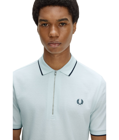 Crepe Pique Polo Shirt - Light Ice