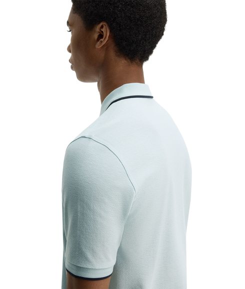 Crepe Pique Polo Shirt - Light Ice