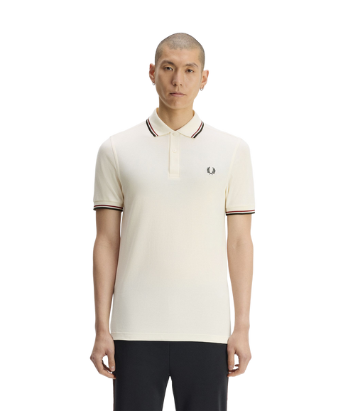 Twin Tipped Fred Perry Shirt - Ecru