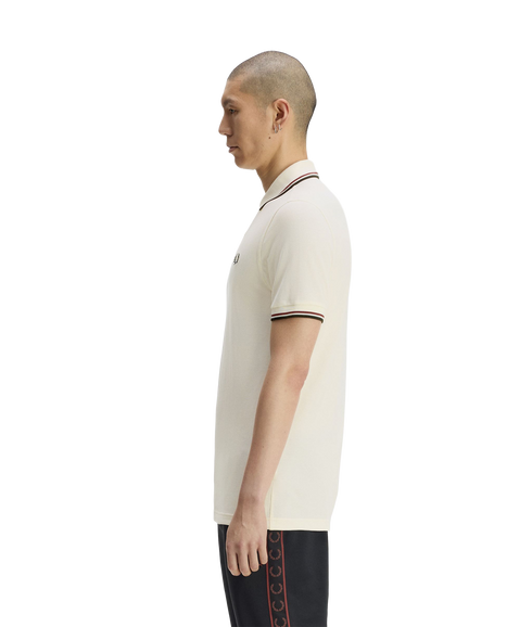 Twin Tipped Fred Perry Shirt - Ecru