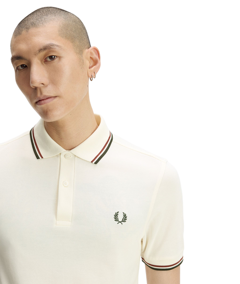 Twin Tipped Fred Perry Shirt - Ecru
