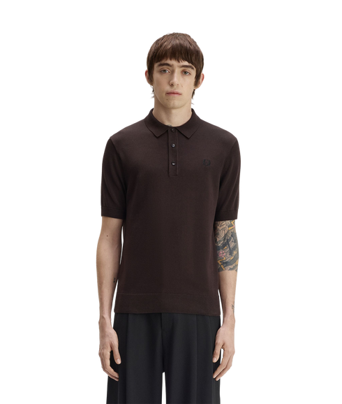 Cotton Knitted Shirt - Brown