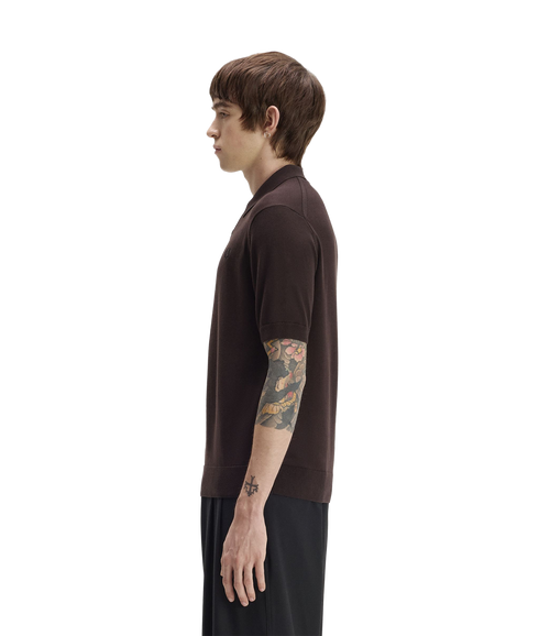 Cotton Knitted Shirt - Brown