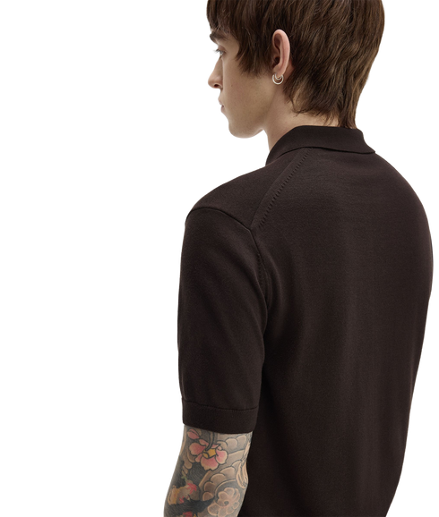 Cotton Knitted Shirt - Brown