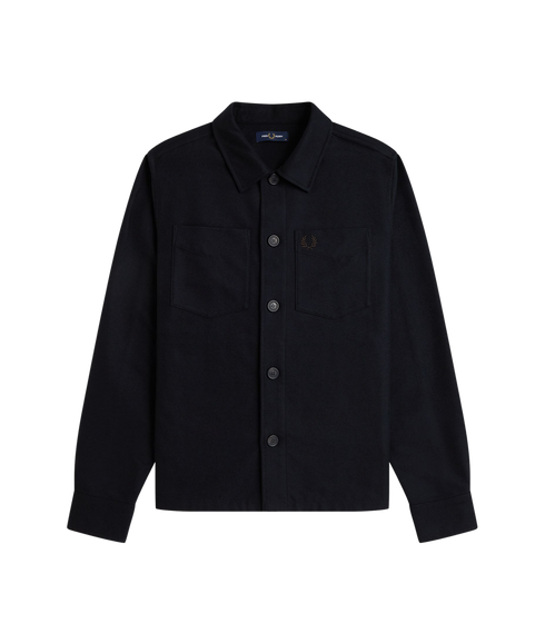 Brushed Twill Overshirt - Black