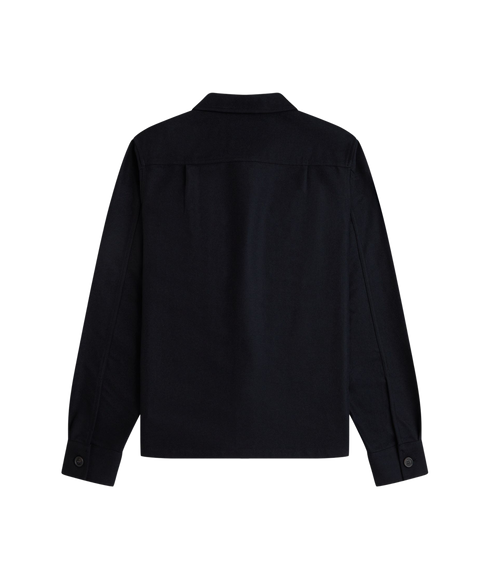 Brushed Twill Overshirt - Black