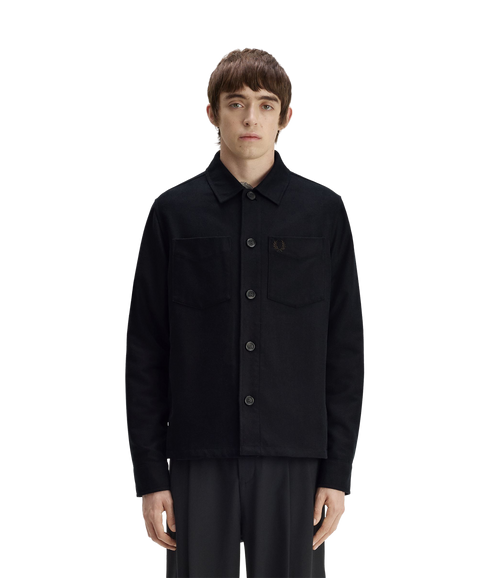Brushed Twill Overshirt - Black